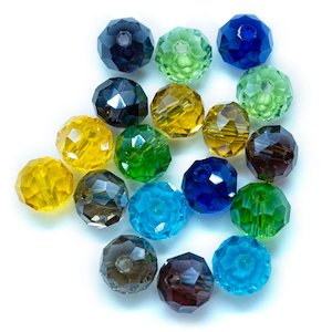 Electroplated Glass Faceted Rondelle 8mm x 6mm