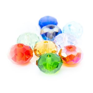 Glass Crystal Faceted Rondelle 8mm x 6mm