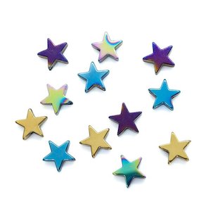 Electroplate Synthetic Hematite Star Bead 8mm