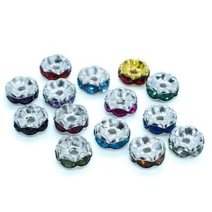 Rhinestone Rondelle Beads Round 8mm