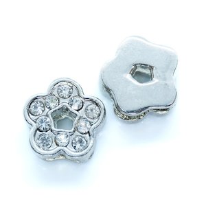 Rhinestone Flower Slide Bead 12mm