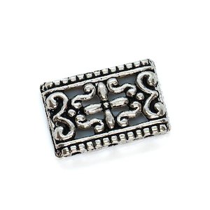 Tibetan Style Rectangle 3 Hole Spacer Bar 17mm x 12mm