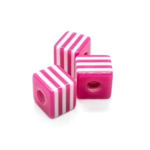 Bubblegum Striped Cubes 10mm