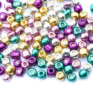 6/0 Metallic Coloured Glass Seed Beads 6/0 (4mm)