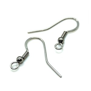 Stainless Steel Ear Hooks Twist with Flat Back 21mm x 19mm