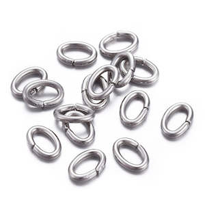 304 Stainless Steel Oval Jump Rings Side Split 6mm x 4mm x 1mm