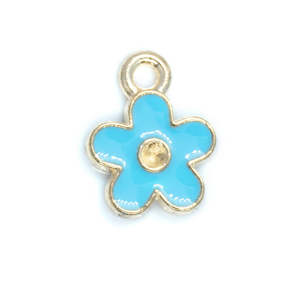 Enamel Flower Charm Rhinestone Setting 12.5mm x 10mm x 2mm