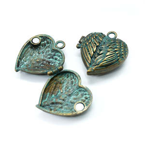 Angel Wing Hinged Locket  31mm x 30mm