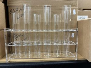 Acrylic Test tube stand with High /Low Tubes set of 6 180mm and 150mm