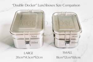 “Double Decker” - 2 Tier Tiffin Lunchbox Stainless Steel