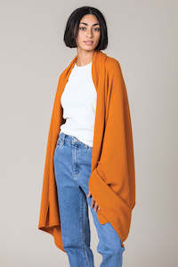 Cashmere Travel Wrap in Spice Orange