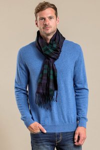 Cafe: Cashmere Large Tartan Scarf