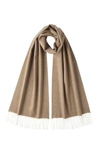 Vicuna/Cashmere Herringbone Scarf