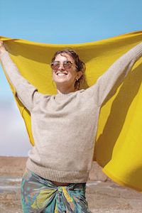 Cashmere Travel Wrap in Turmeric Yellow