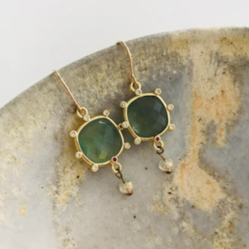 TWIGG Earrings Detailed Audrey Green