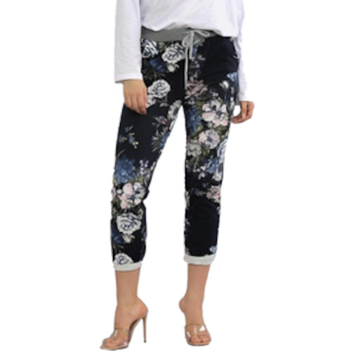 Chemist shop - pharmacy: BEAU Denver Floral Navy Trousers 10-14