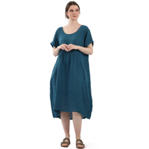 Chemist shop - pharmacy: BEAU Charlotte Linen Dress Teal