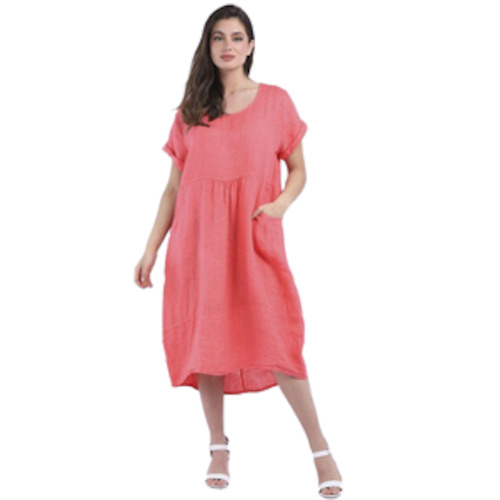 Chemist shop - pharmacy: BEAU Charlotte Linen Dress Coral