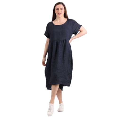 Chemist shop - pharmacy: BEAU Charlotte Linen Dress Navy