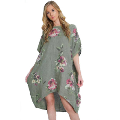 Chemist shop - pharmacy: BEAU Adeline Linen Top/Dress Khaki