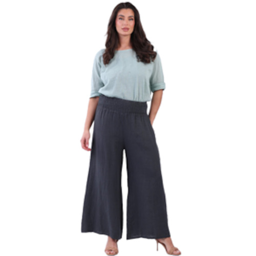 Chemist shop - pharmacy: BEAU Haille Linen Trousers Smock Waist Charcoal