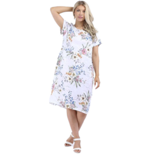 BEAU Fleur Classic Linen Dress White