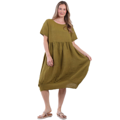 BEAU Mila Linen Dress Olive