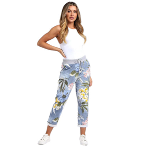 Chemist shop - pharmacy: BEAU Denver Tropical Light Blue Trousers (14-18)