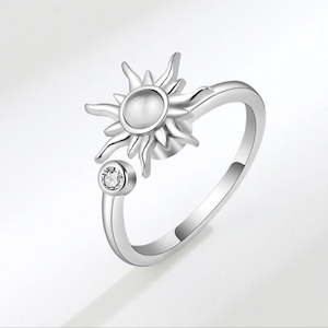 Sun Anxiety Fidget Ring (Silver / Gold)