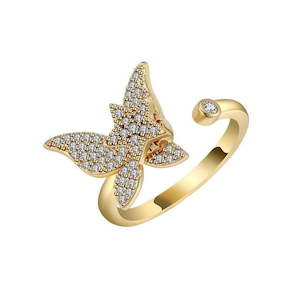 Butterfly Anxiety Fidget Ring (Silver / Gold)