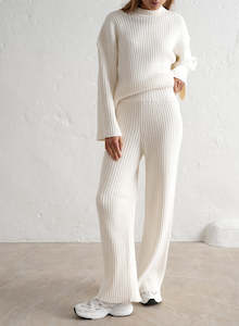 Off-White Rib Knit Pants