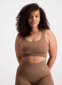 Bronze Ribbed Seamless Bra