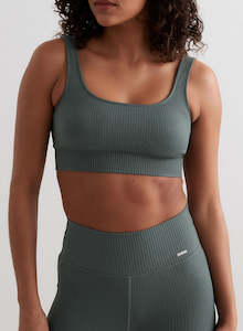 Sage Ribbed Seamless Bra