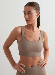 Espresso Ribbed Seamless Bra