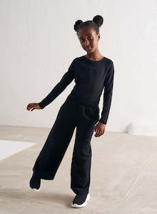 Black Mini Straight Fit Sweatpants