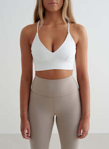 Clothing: White Sense Strap Bra