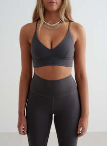 Clothing: Shadow Grey Sense Strap Bra