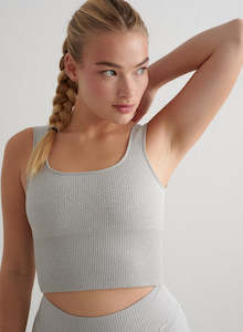 Clothing: Grey Melange Ribbed Seamless Shaping Bralette