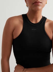 Clothing: Black Shape Seamless Racerfront Top