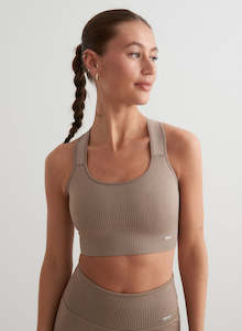 Clothing: Espresso High Support Ribbed Bra