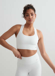 Clothing: White High Support Ribbed Bra