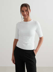 Clothing: White Sense Half Sleeve Top