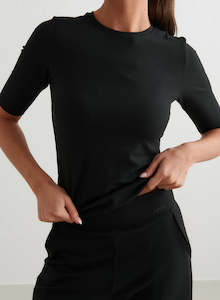 Clothing: Black Sense Half Sleeve Top