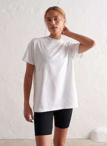 Clothing: White Boyfriend T-shirt