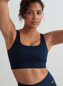 Clothing: Navy Ribbed Seamless Bra