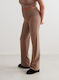 Toffee Melange Ease Ribbed Pants