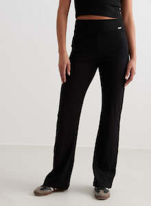 Clothing: Black Ease Ribbed Pants