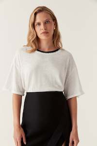 Womenswear: Tazia Crochet Neckline Tee