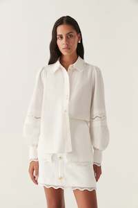 Womenswear: Reva Wave Trim Blouse