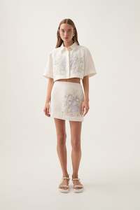 Mirrors Embroidered Mini Skirt